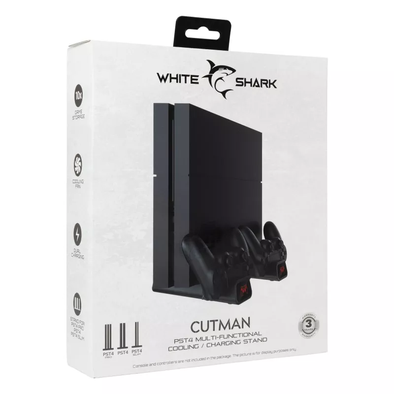 Kühlpad White Shark PS4-19076 Cutman con 2 stazioni di ricarica per controller