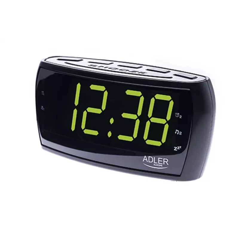 Radio sveglia Adler AD 1121 — radio sveglia, sintonizzatore FM/AM, display LED, batteria di backup, nero