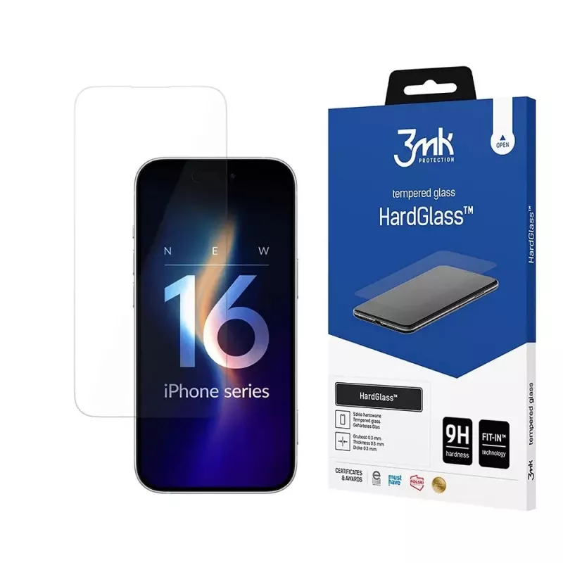 Pellicola protettiva per display 3MK HardGlass Clear Apple iPhone 16 Pro antishock antigraffio