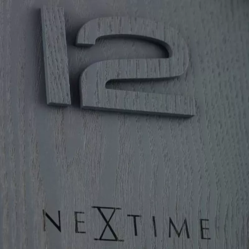 NeXtime 3096GS - orologio da parete - orologio al quarzo - rotondo - grigio - legno - adulti