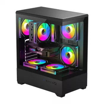 Case per computer Darkflash C365 (nero) con 5 ventole incluse