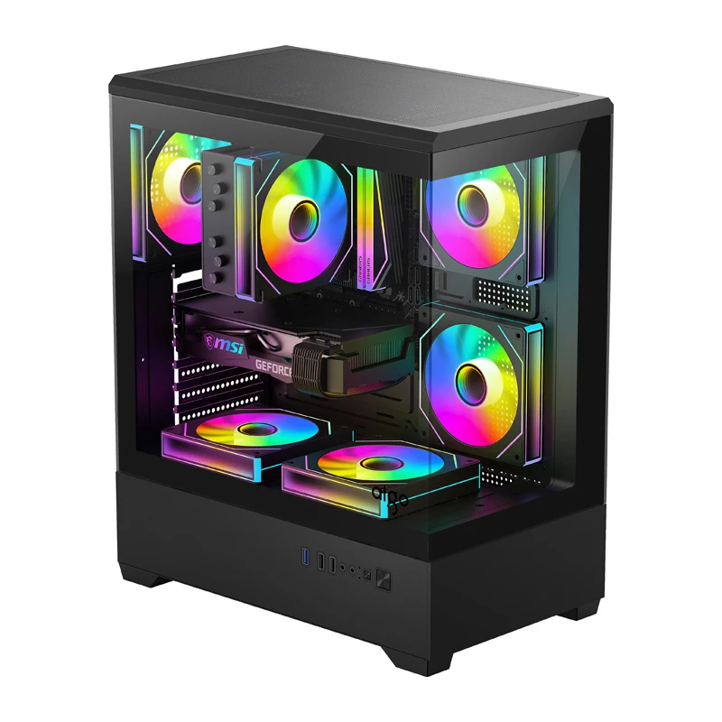 Case per computer Darkflash C365 (nero) con 5 ventole incluse