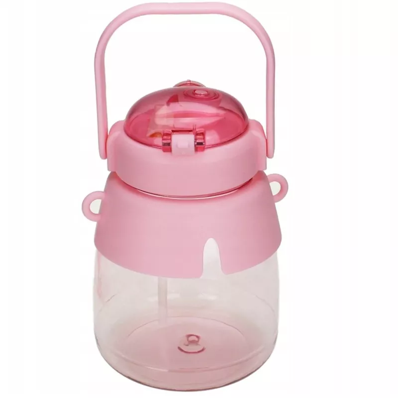 Borraccia Extralink per scuola con cannuccia e tracolla 1 L rosa