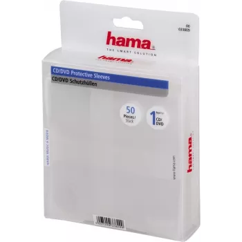 Hama Custodie protettive per CD/DVD, confezione da 50 50 dischi trasparente