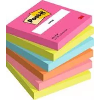3M 654-6-POP note adesive quadrate multicolore 100 fogli autoadesive