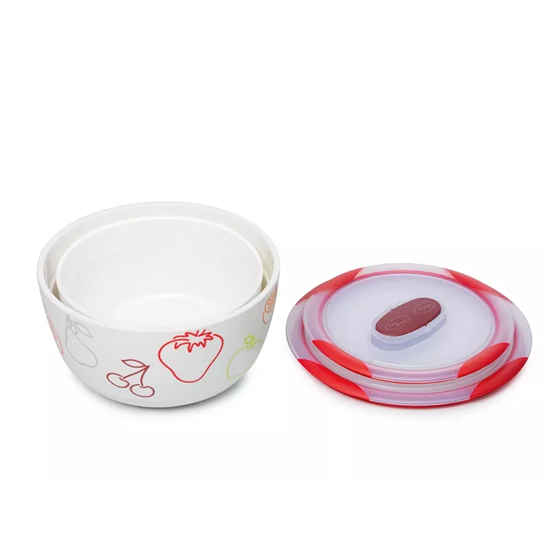 Set di ciotole OURSSON BS4781RC/DC rotondo in ceramica 3L bianco 2 pz.