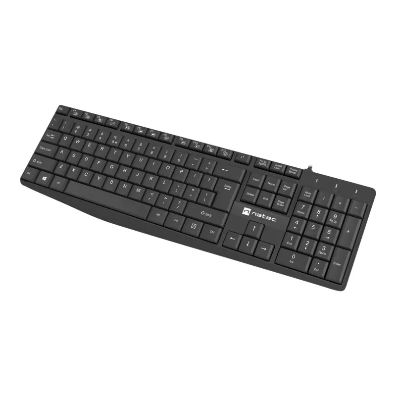 Tastiera full-size con filo NATEC NAUTILUS NKL-1950 — USB, QWERTY US International, 105 tasti, nero