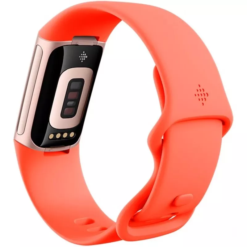 Fitbit Charge 6 - Champagne Gold alluminio - Activity tracker con Infinity Band - silicone - color corallo - NFC, Bluetooth - 37.64 g (40-56-7910)