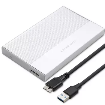 Case per SSD/HDD SATA 2,5 pollici QOLTEC 52278 USB 3.0, supporta fino a 2 TB