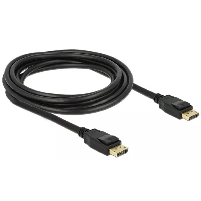 Delock - cavo DisplayPort - DisplayPort (M) a DisplayPort (M) - 3 m - con blocco - nero