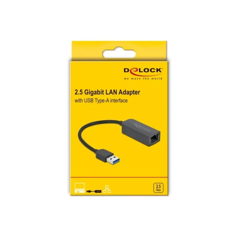 Adattatore USB Type-A maschio a LAN 2,5 Gigabit DeLOCK 66646
