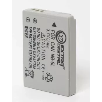 Batteria ricaricabile Extra Digital NB-5L 3,7 V 1000 mAh per fotocamere compatte e dispositivi compatibili