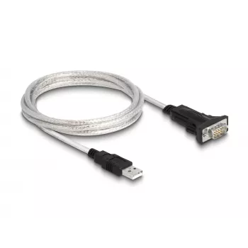 DeLOCK 63465 Adattatore da USB 2.0 Type-A a seriale RS-422/485, morsettiera a 6 pin, 1,8 m, nero/trasparente