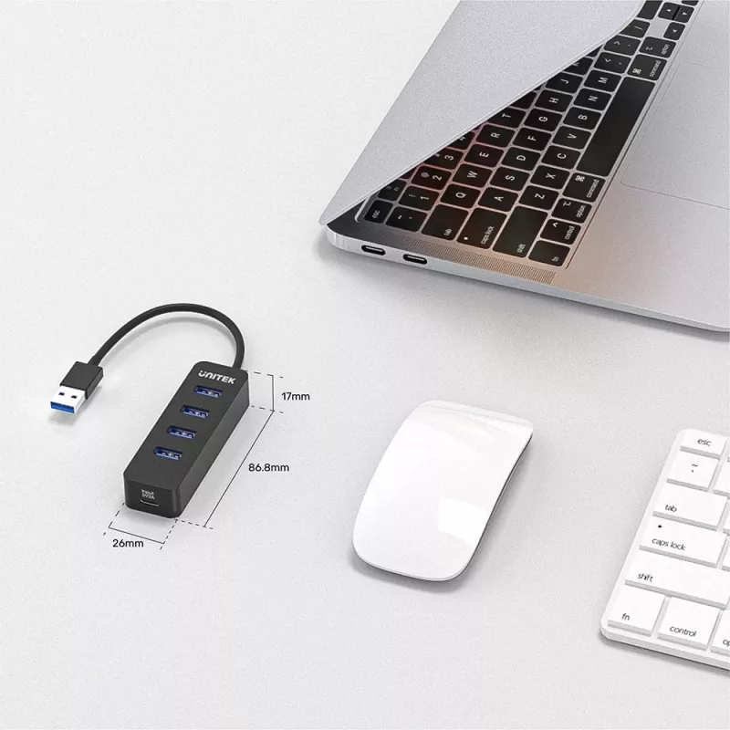 UNITEK uHUB Q4 USB 3.2 Gen 1 (3.1 Gen 1) Type-A 5000 Mbit/s nero