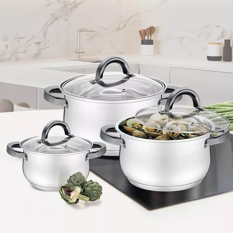MAESTRO MR-3522-6M-BLACK set di pentole da 6 pezzi