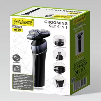 Set di rasatura elettrico 5-in-1 ricaricabile impermeabile Maestro MR-675 con funzione di ricarica USB
