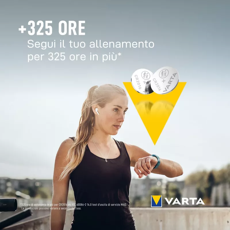 VARTA Electronics Batteria CR2016 litio 90 mAh 3V conf. 2 (06016101402)
