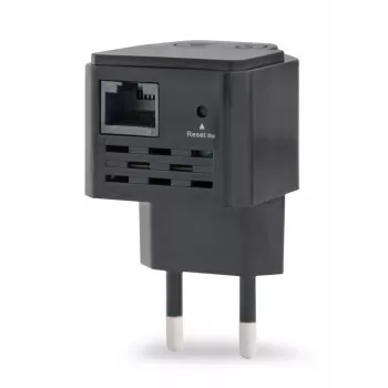 Ripetitore di rete GEMBIRD WNP-RP300-03-BK, 300 Mbps, 2,4 GHz, 802.11g, 1x RJ-45, antenna interna 3 dBi, AC 100–240V