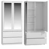 Armadio camera da letto Topeshop SS-90 BIEL LUSTRO 5 ripiani 2 ante bianco