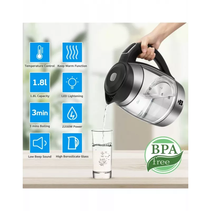 Bollitore elettrico Forme FKG-418 1,7 l 2200 W bianco