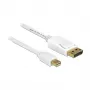 Cavo DELOCK mini DisplayPort M > DisplayPort M 7,0m bianco