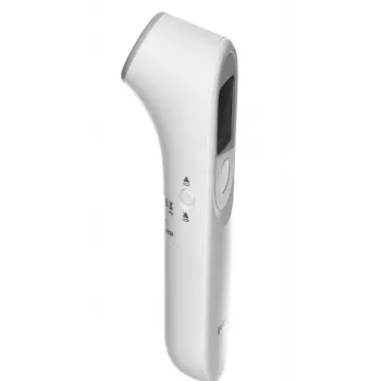 Termometro a infrarossi senza contatto Yuwell YT-1 — fronte, intervallo 32–43 °C, precisione ±0,3 °C, controllo a pulsanti, allarme, batterie AAA