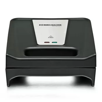 Sandwich maker Rommelsbacher SWG 700 – grill elettrico 3 in 1 compatto con 3 piastre intercambiabili (sandwich, waffle belga, grill), dettagli in acciaio inox