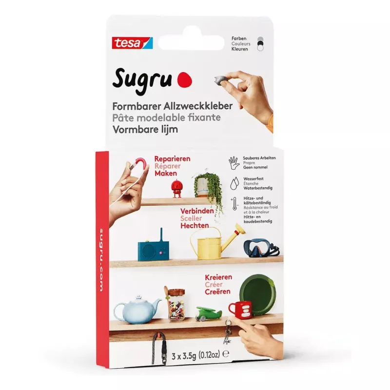 Tesa Sugru adesivo modellabile multiuso confezione da 3 nero