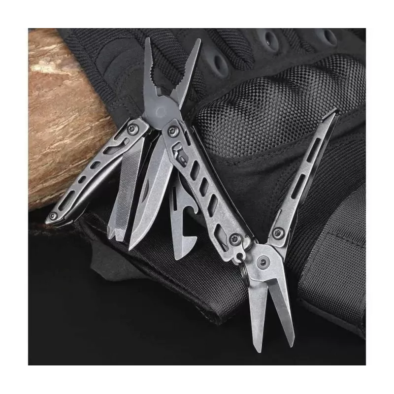 Multitool Nextool Mini FLAGSHIP NE20122 — 10-in-1 compatto in acciaio inox, nero, 67×27×17 mm, 83 g
