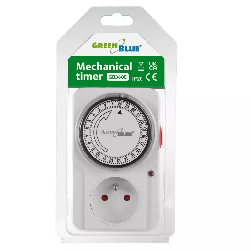Timer meccanico GreenBlue GB360 — timer meccanico per presa con programmazione