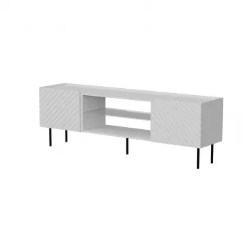 Mobile TV cama meble LUCCA 180x40x59 cm — piano in truciolare bianco, struttura bianca
