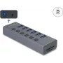 Hub USB 3.0 esterno 6 porte DELOCK 64237 con interruttori singoli e slot per schede SD/MicroSD