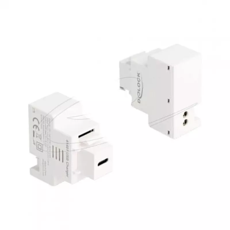 Modulo keystone DELOCK con porta di ricarica USB-C PD 20W, bianco