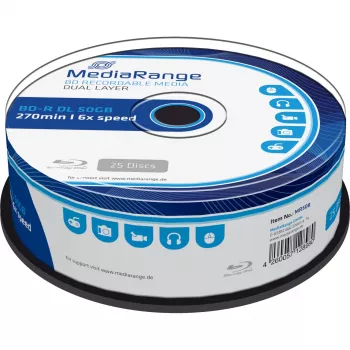 BD-R DL MediaRange MR508 50 GB 25 pezzi
