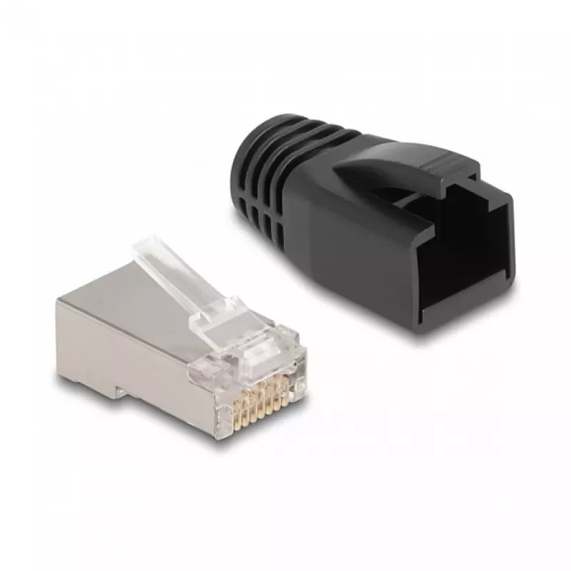 DeLOCK connettore modulare RJ50 Cat.5e 25 pezzi set connettore nero argento