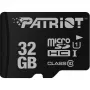 Scheda di memoria microSDHC PATRIOT PSF32GMDC10 — 32 GB, UHS‑I, Class 10 (U1), V10, 80 MB/s, nero