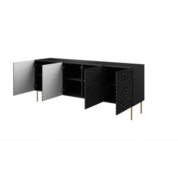 HOLE Cassettiera 190x40,5x74,5 cm nero opaco