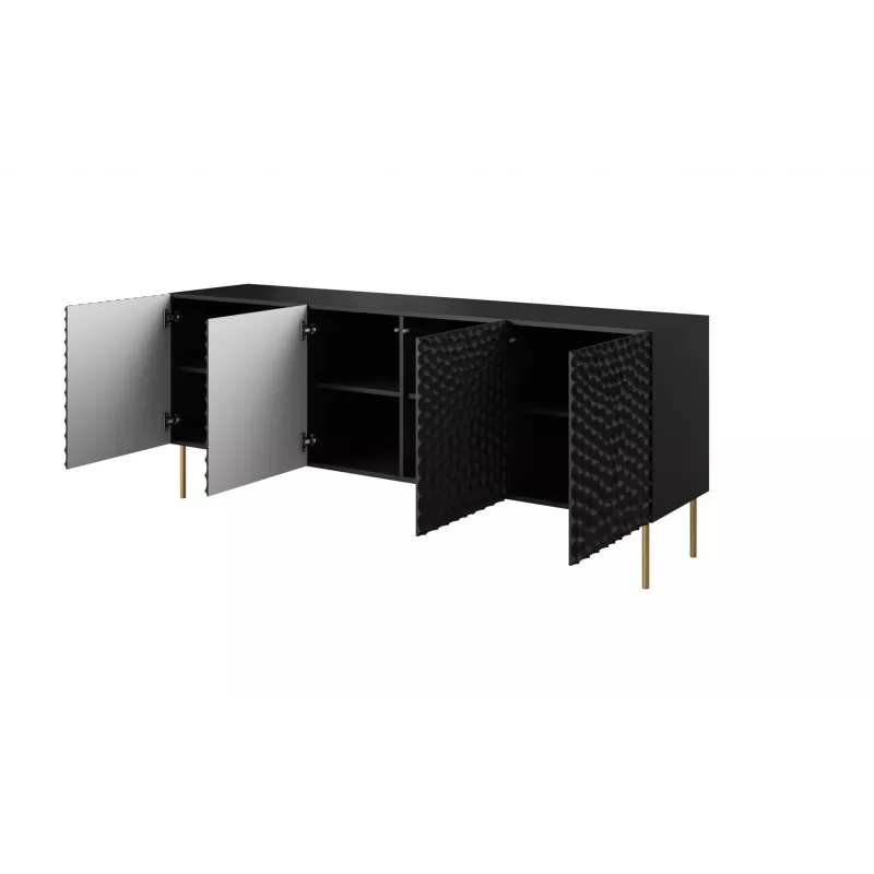 HOLE Cassettiera 190x40,5x74,5 cm nero opaco