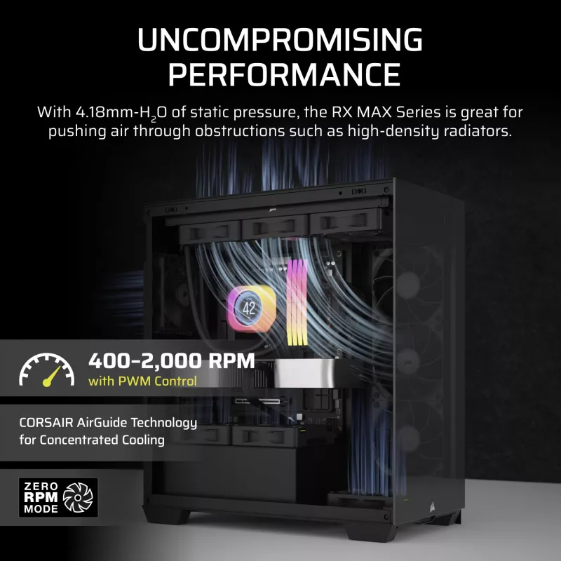 Corsair iCUE LINK RX120 MAX ventola per case 120mm - nero