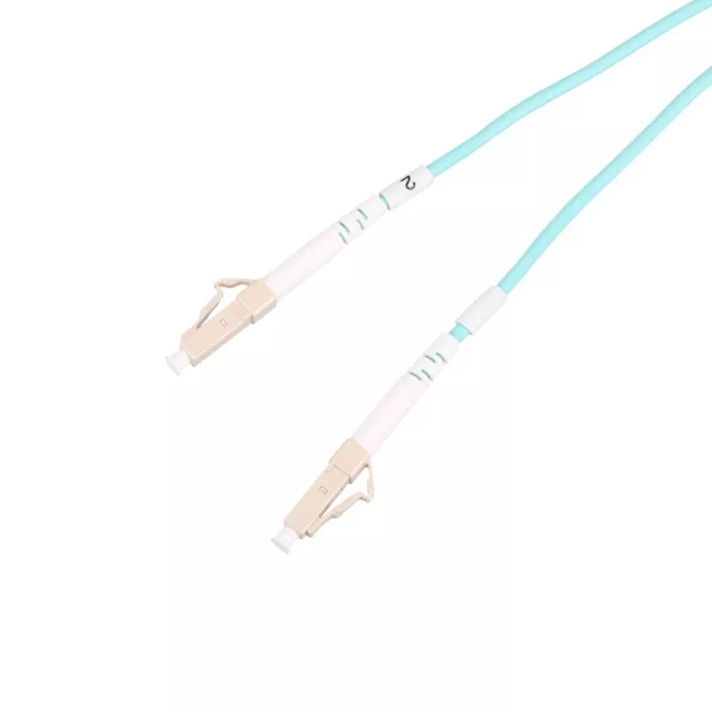 Cavo patch LC/UPC-LC/UPC Duplex 5 m — Extralink OM3 Multimode, 3 mm FTTH, Aqua
