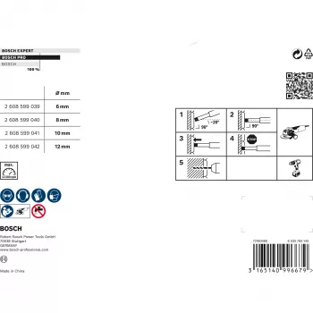 Bosch PRO Ceramic Dry X-LOCK 2607017579 set di punte diamantate per ceramica/piastrelle, 4 pz., 6/8/10/12 mm, M14