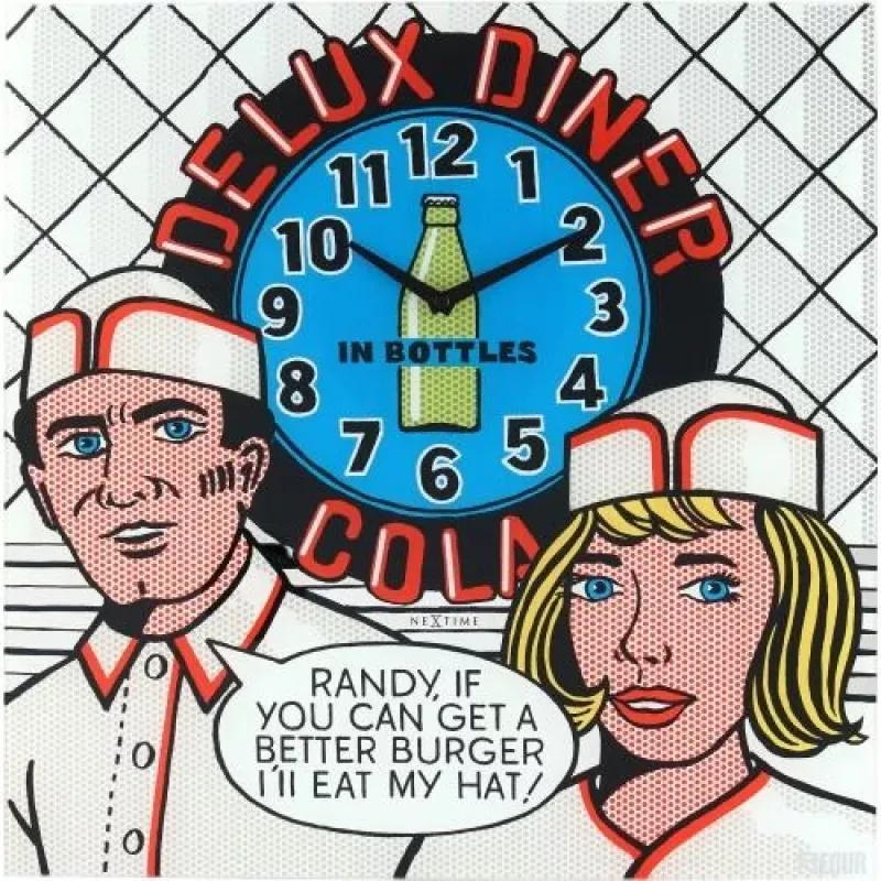 NeXtime orologio da parete 8167 Delux Diner, 43x43cm, da parete, multicolore