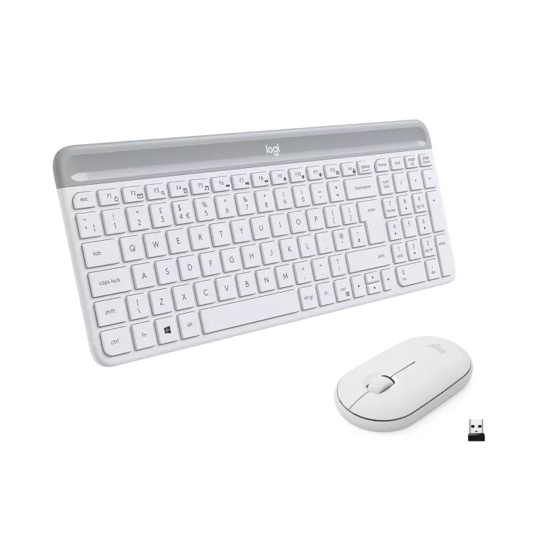 Logitech Slim Wireless Combo MK470 - set tastiera e mouse - wireless - 2,4 GHz - spagnolo - off-white (920-009199)