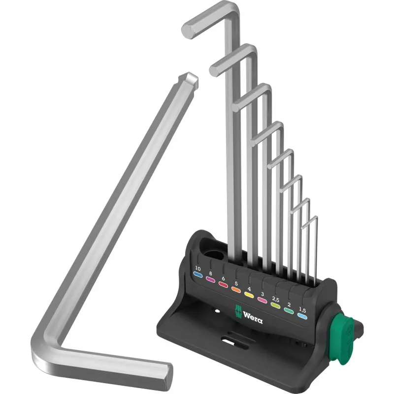 Wera 05022102001 set chiavi esagonali, forma a L, metriche, 9 pz.