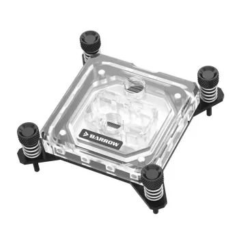 Water block Barrow LTYK3-04I nero acrilico RGB per raffreddamento CPU, coperchio in acrilico, illuminazione RGB