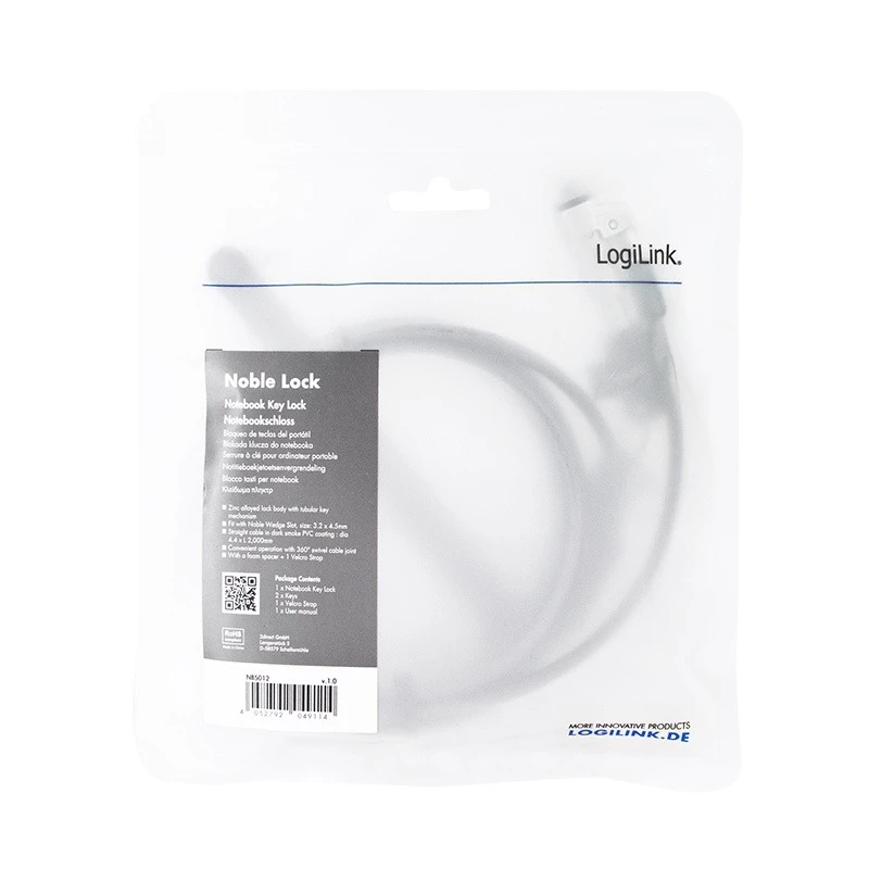 Lucchetto a cavo LogiLink NBS012 nero argento