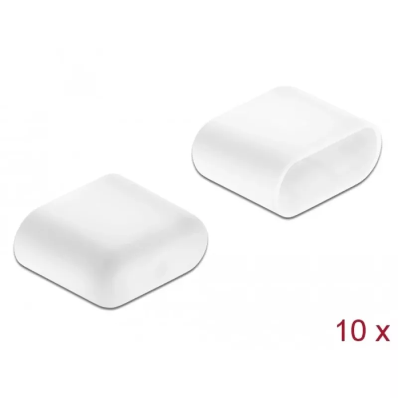 Tappi antipolvere DeLOCK connettore maschio USB Type-C 10 pezzi bianco