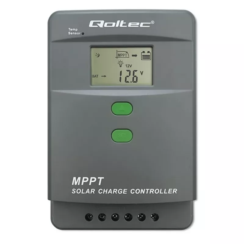 Regolatore di carica solare QOLTEC MPPT 50A 12V/24V con LCD, modello 53664
