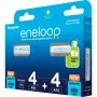 Batterie ricaricabili Panasonic Eneloop AA 2000 mAh (4 pezzi) e AAA 800 mAh (4 pezzi), Ni‑MH, 1,2 V, 8 pezzi