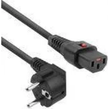 Cavo di alimentazione ACT connettore maschio CEE 7/7 (angolare) - C13 IEC Lock nero 2 m, EL182S